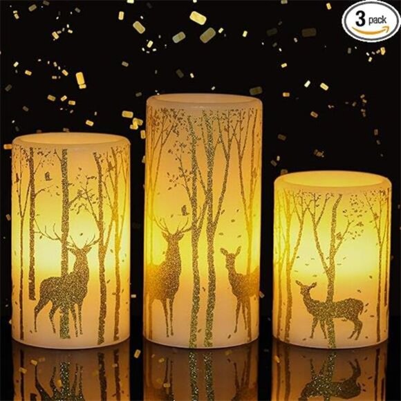 Flickering Flameless Candles Battery Operated with 6 Hours Timer, Real Wax - Picture 7 of 7